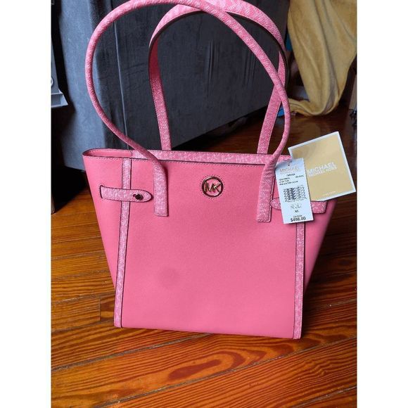 MICHAEL KORS 🐾 NWT CARMEN LARGE NORTH SOUTH SHOULDER TOTE, MSRP $498 - Picture 8 of 11